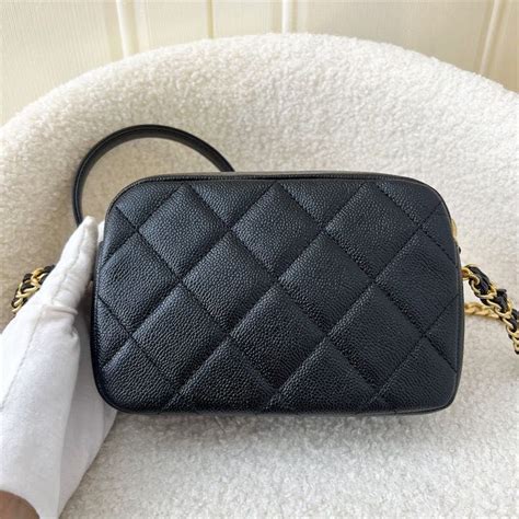 Chanel 2022 Caviar Chain Melody Camera Bag 